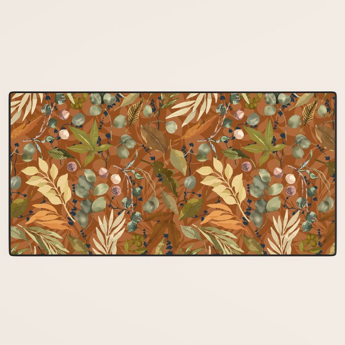 Autumn leafy wild forest B Desk Mat Gallery Image 3