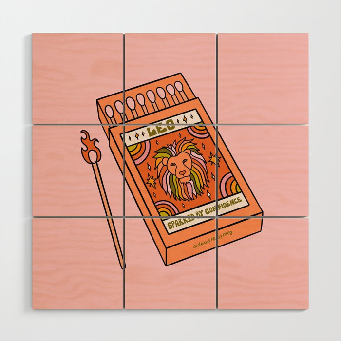 Leo Matchbox Wood Wall Art Gallery Image 1