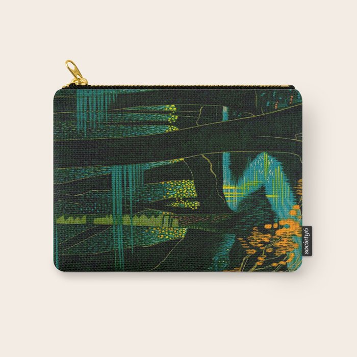 Magical Dark Fantasy Forest Woodblock Carry All Pouch Gallery Image 1