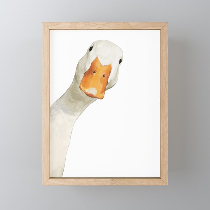 Sneaky White Duck Mini Art Print Gallery Image 1