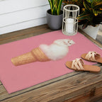 Cat Ice Cream - Pink Outdoor Rug Gallery Image 2
