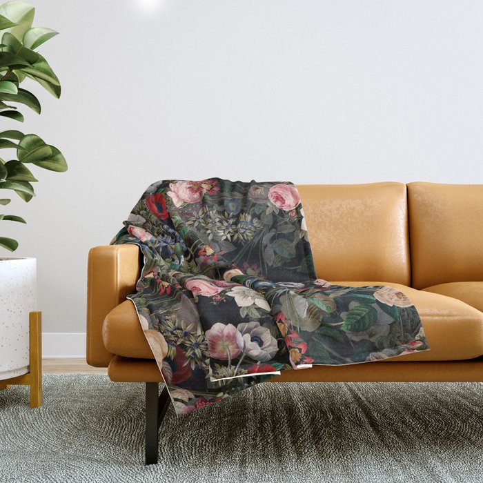 Dark Garden Throw Blanket Gallery Image 1