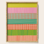 Finnish Patchwork Stripe Pattern Orange Green Pink Chartreuse Serving Tray Gallery Image 1