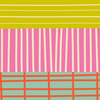 Finnish Patchwork Stripe Pattern Orange Green Pink Chartreuse Coffee Mug Gallery Image 2