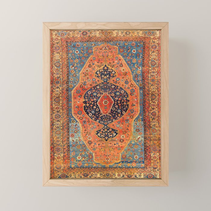 Northwest Persian Antique Carpet Print Mini Art Print Gallery Image 1