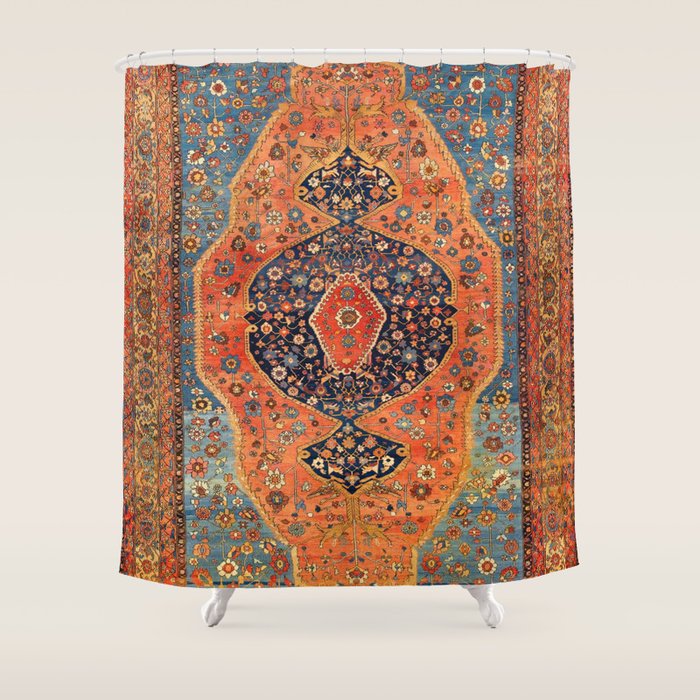 Northwest Persian Antique Carpet Print Shower Curtain Gallery Image 1