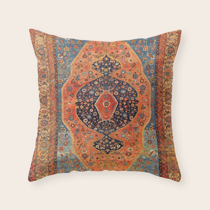 Northwest Persian Antique Carpet Print Throw Pillow Gallery Image 6