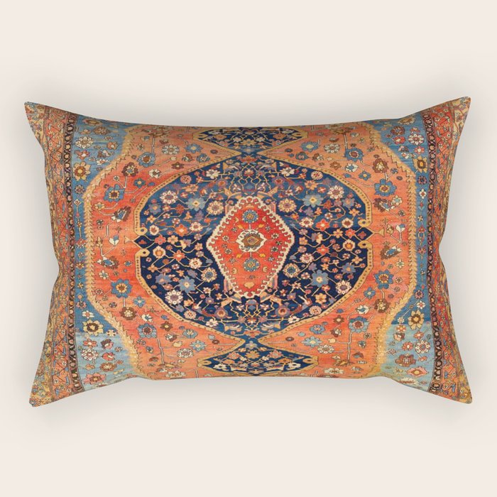 Northwest Persian Antique Carpet Print Rectangular Pillow Gallery Image 2
