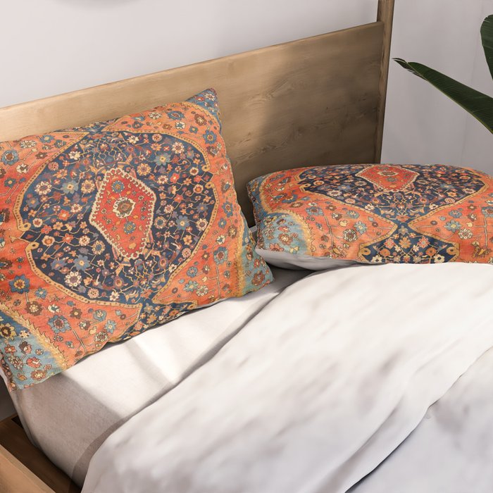 Northwest Persian Antique Carpet Print Pillow Sham Gallery Image 2