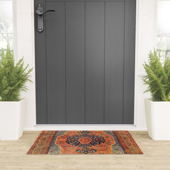 Northwest Persian Antique Carpet Print Welcome Mat Gallery Image 3