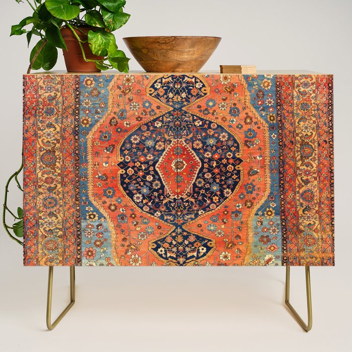 Northwest Persian Antique Carpet Print Credenza Gallery Image 1