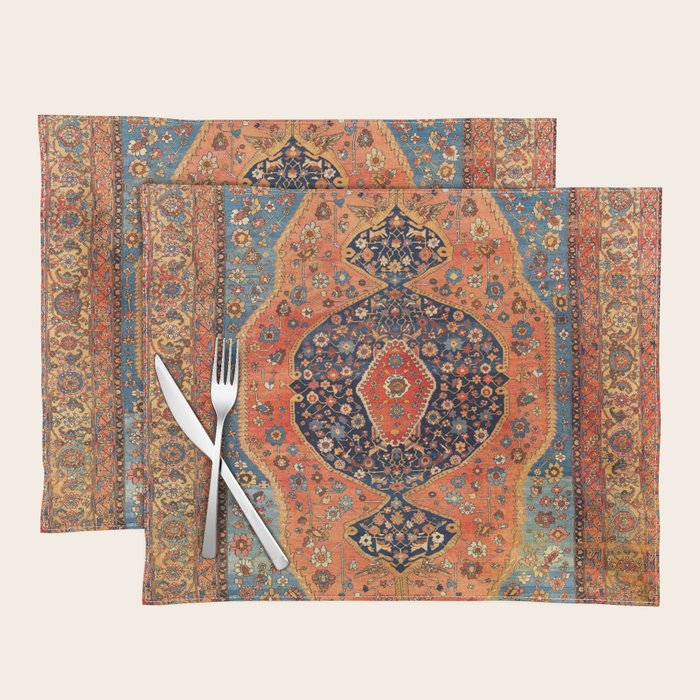 Northwest Persian Antique Carpet Print Placemat Gallery Image 1