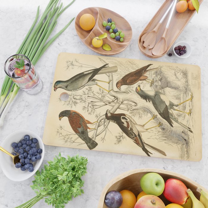 Harrier hawks from The Edinburgh Journal, 1835 (benefitting The Nature Conservancy) Cutting Board Gallery Image 2