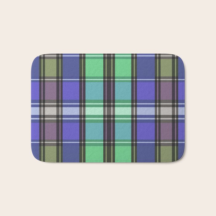 Fusion Colorful Toned Grids B Bath Mat Gallery Image 1