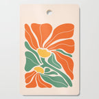 Modern Boho Art Nouveau Floral 1.2 Duo Orange and Green Cutting Board Gallery Image 1