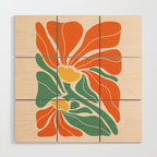 Modern Boho Art Nouveau Floral 1.2 Duo Orange and Green Wood Wall Art Gallery Image 1