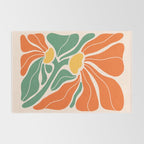 Modern Boho Art Nouveau Floral 1.2 Duo Orange and Green Rug Gallery Image 2