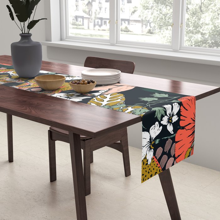 Animal print dark jungle Table Runner Gallery Image 2