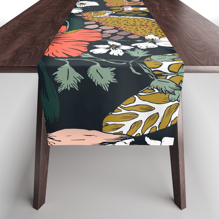 Animal print dark jungle Table Runner Gallery Image 1