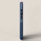 Mid Century Modern Geometric 161 Sun Rainbow abstract in Navy Blue Orange iPhone Case Gallery Image 2