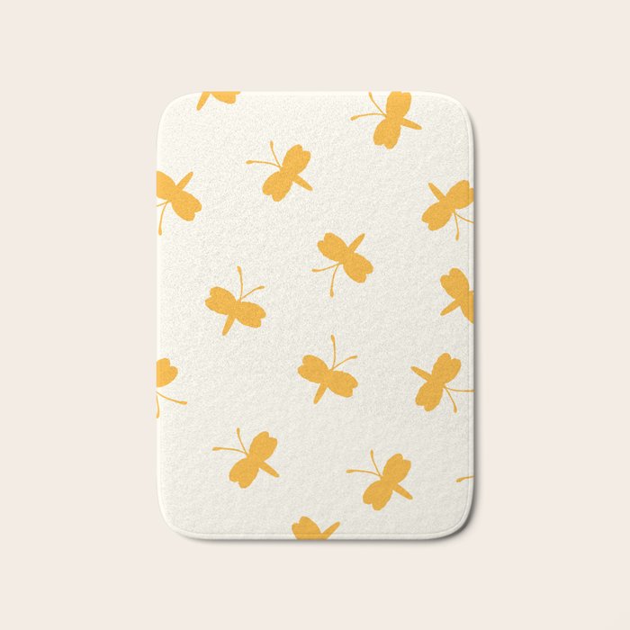 Dream Yellow Butterfly  Bath Mat Gallery Image 1