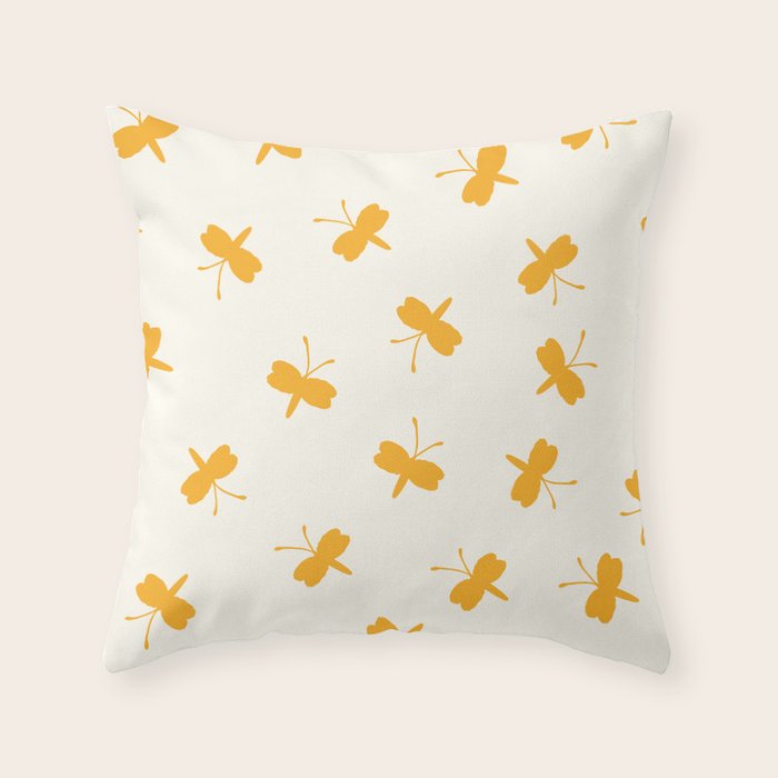 Dream Yellow Butterfly  Throw Pillow Gallery Image 6