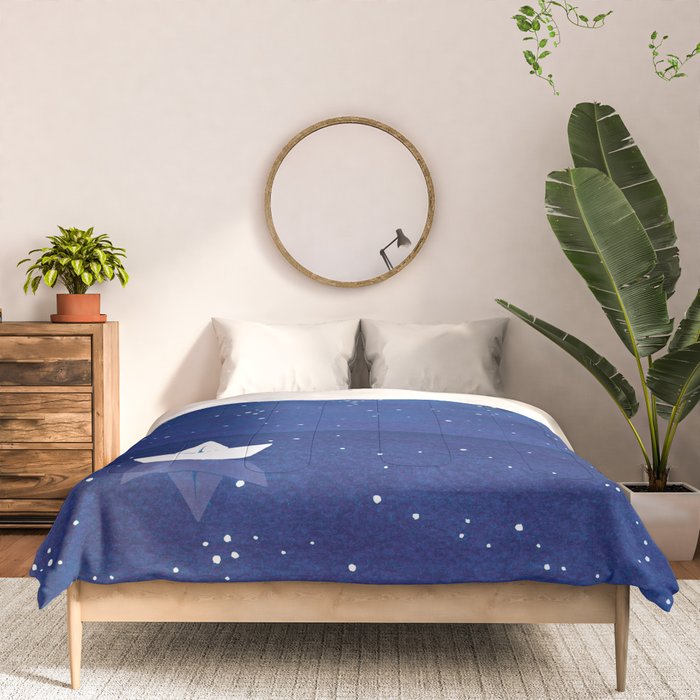 Zen sailing, ocean, stars Comforter Gallery Image 3
