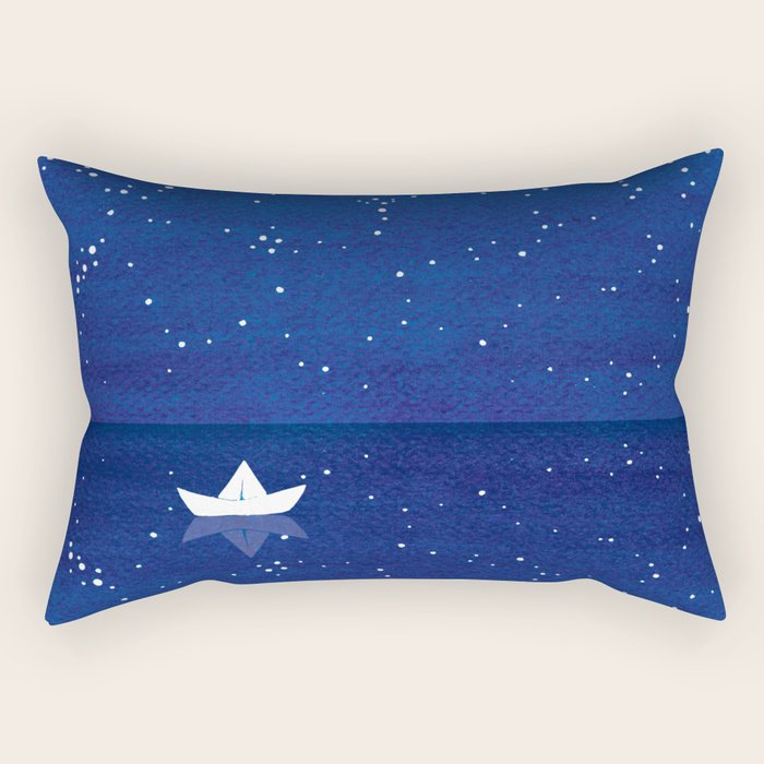 Zen sailing, ocean, stars Rectangular Pillow Gallery Image 2