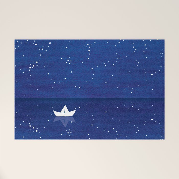 Zen sailing, ocean, stars Welcome Mat Gallery Image 1