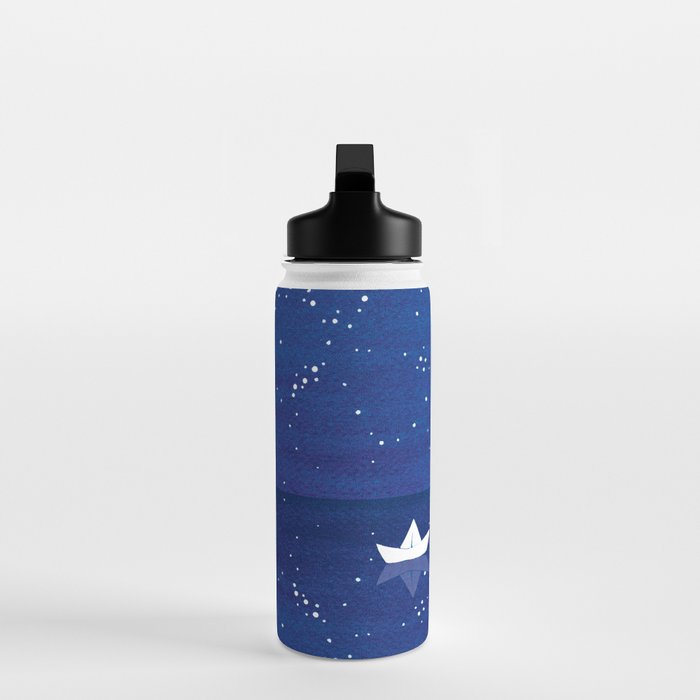 Zen sailing, ocean, stars Water Bottle Gallery Image 3