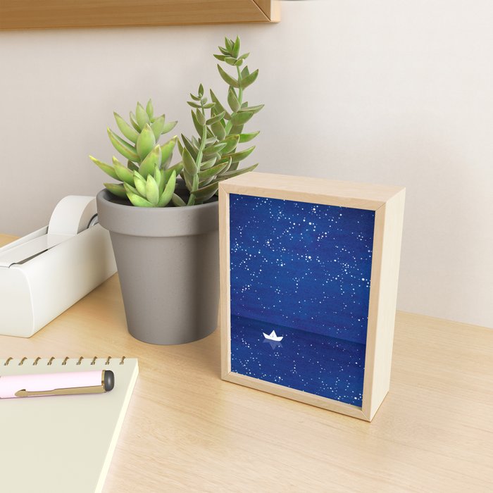 Zen sailing, ocean, stars Mini Art Print Gallery Image 2