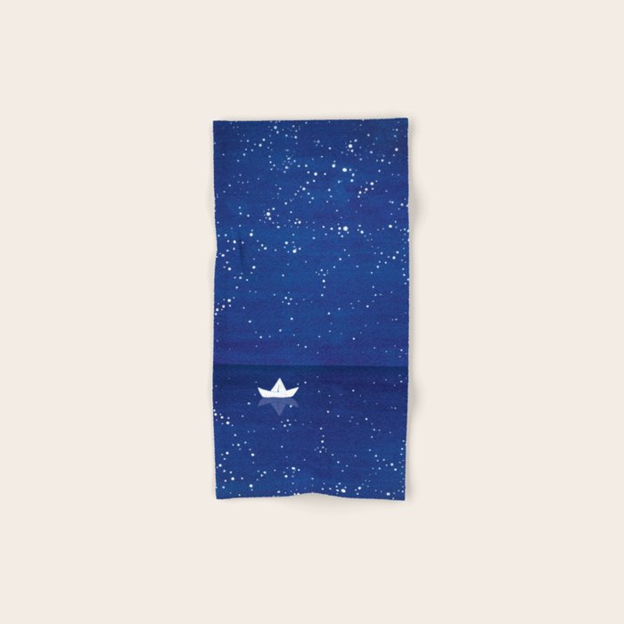 Zen sailing, ocean, stars Bath Towel Gallery Image 1