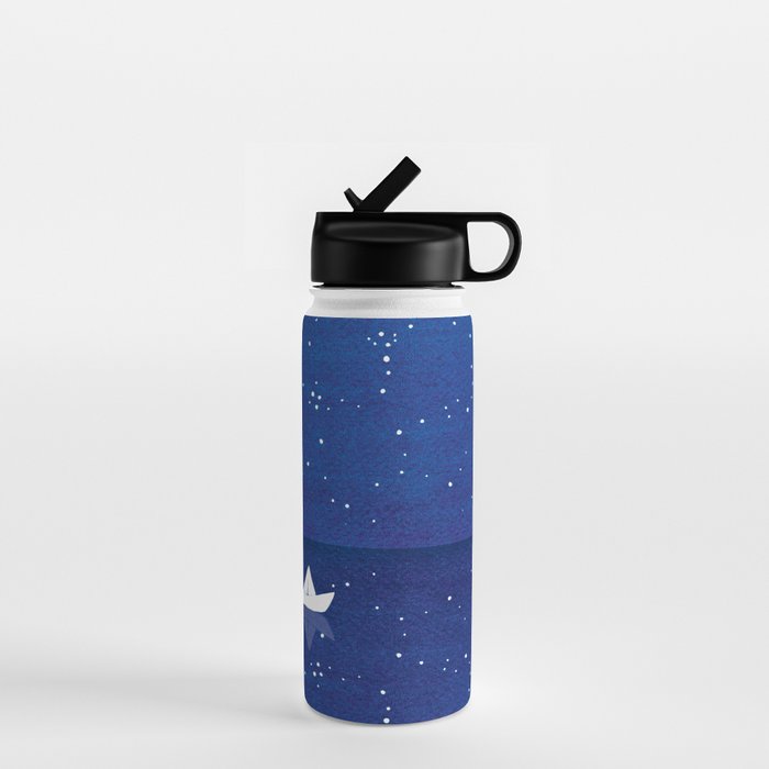 Zen sailing, ocean, stars Water Bottle Gallery Image 1