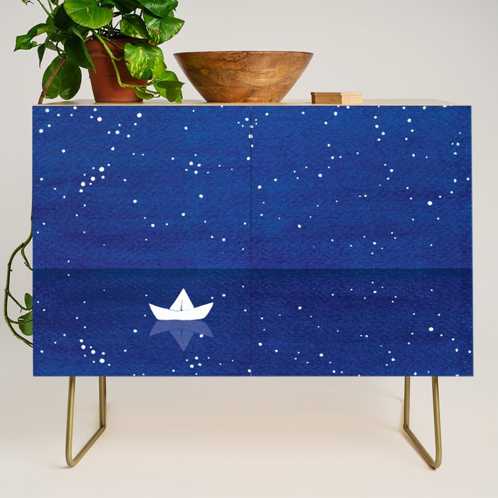 Zen sailing, ocean, stars Credenza Gallery Image 1