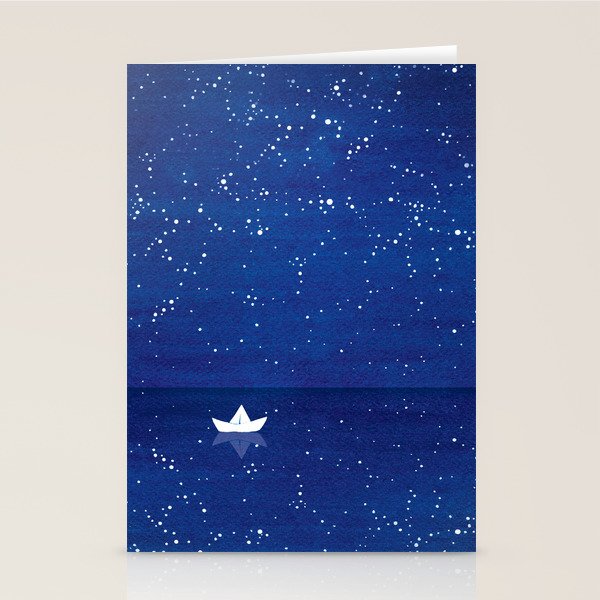 Zen sailing, ocean, stars Stationery Card Gallery Image 2