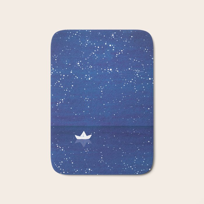Zen sailing, ocean, stars Bath Mat Gallery Image 1