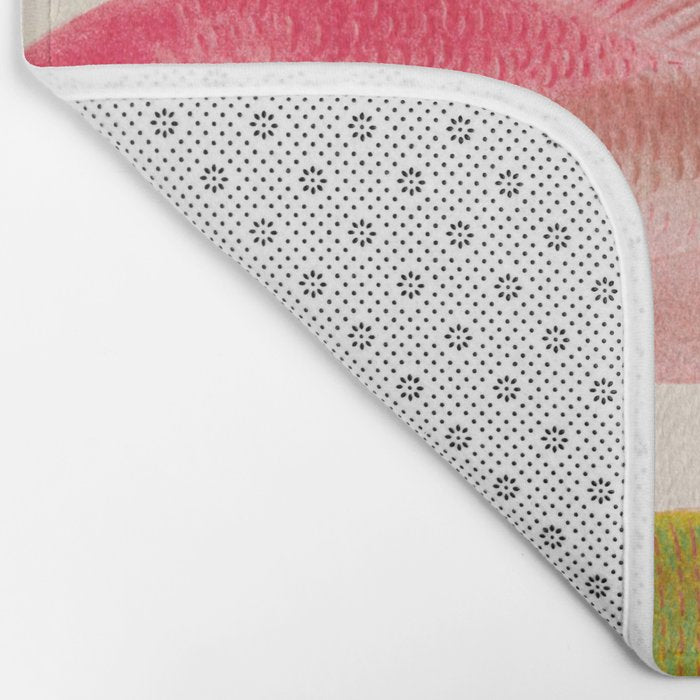 Colorful Tropical Fishes Vintage Sea Life Illustration Bath Mat Gallery Image 2