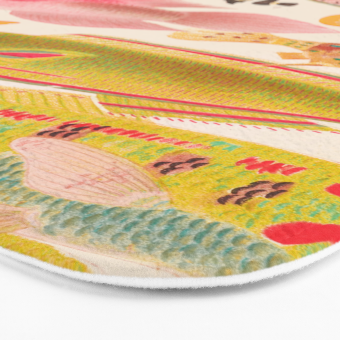 Colorful Tropical Fishes Vintage Sea Life Illustration Bath Mat Gallery Image 3