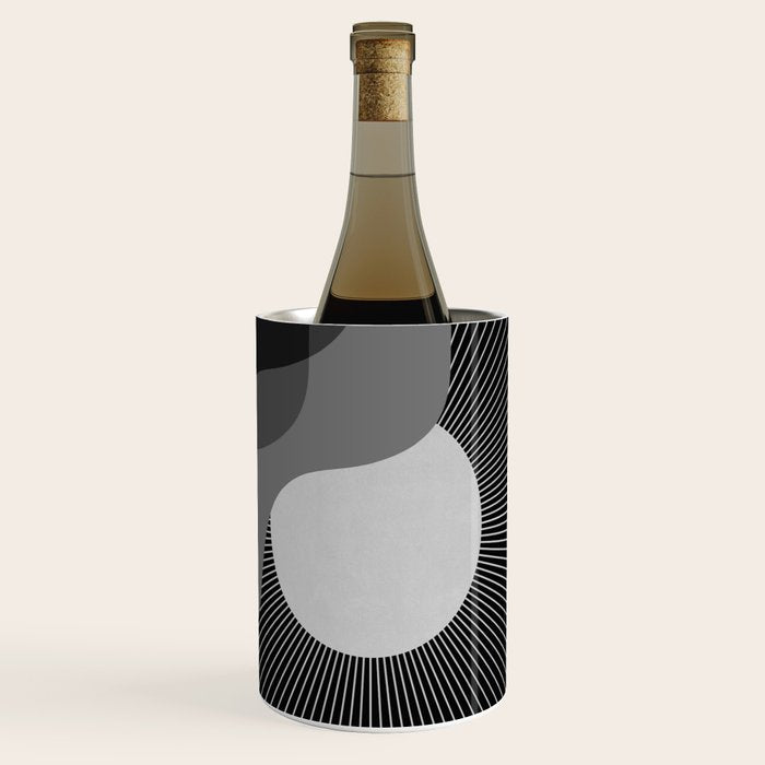Abstraction_SUNRISE_SUNSET_BLACK_WHITE_MONO_POP_ART_0622A Wine Chiller Gallery Image 1