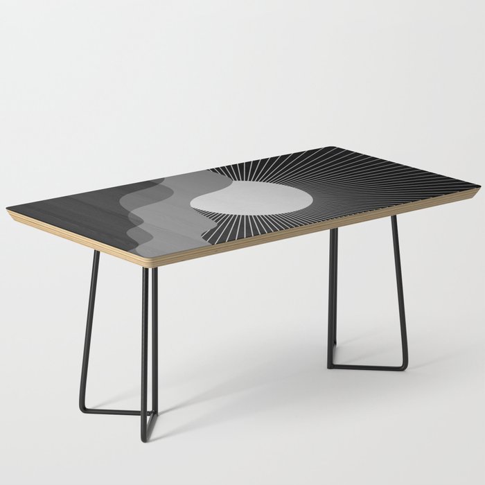 Abstraction_SUNRISE_SUNSET_BLACK_WHITE_MONO_POP_ART_0622A Coffee Table Gallery Image 1