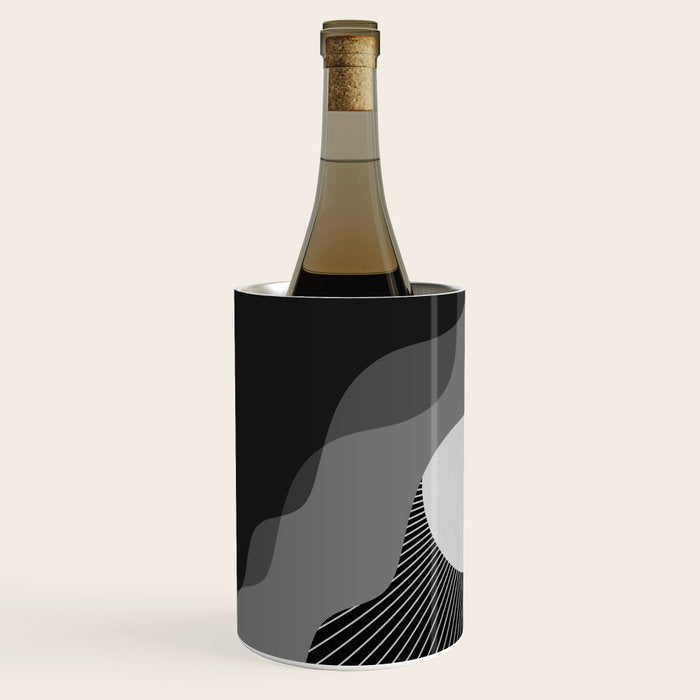 Abstraction_SUNRISE_SUNSET_BLACK_WHITE_MONO_POP_ART_0622A Wine Chiller Gallery Image 2