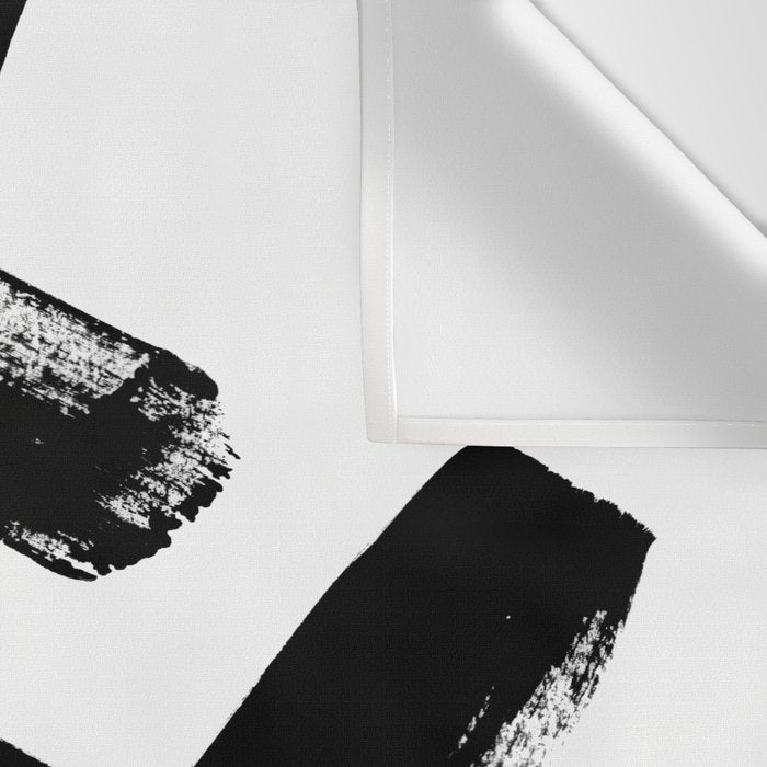 X Black & White Minimalist Abstract Mid century Ink Art Dark Brush Strokes Wall Tapestry Gallery Image 3