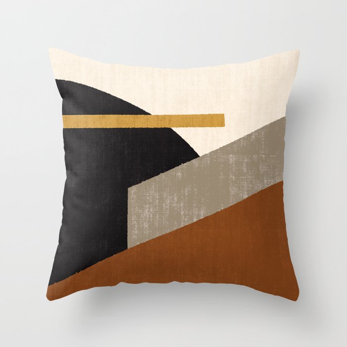 Geometric Compo 1 Filet Landscape - terra Throw Pillow Gallery Image 1