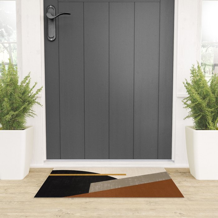 Geometric Compo 1 Filet Landscape - terra Welcome Mat Gallery Image 3