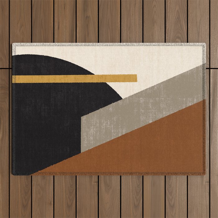 Geometric Compo 1 Filet Landscape - terra Outdoor Rug Gallery Image 1