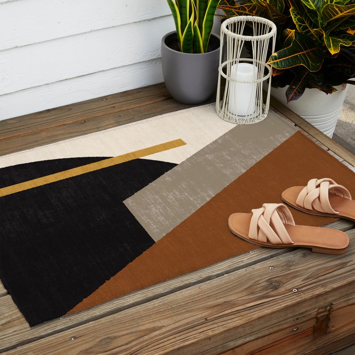 Geometric Compo 1 Filet Landscape - terra Outdoor Rug Gallery Image 2