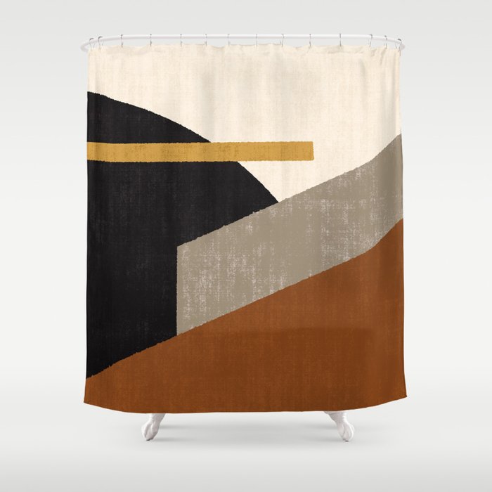 Geometric Compo 1 Filet Landscape - terra Shower Curtain Gallery Image 1
