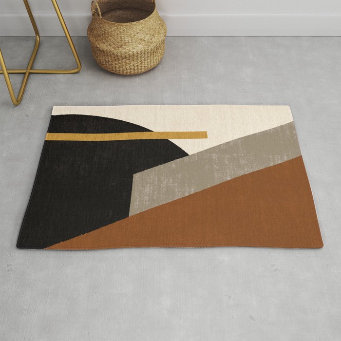 Geometric Compo 1 Filet Landscape - terra Rug Gallery Image 1