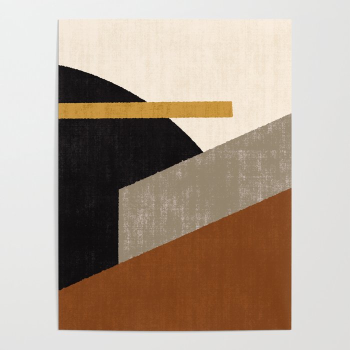 Geometric Compo 1 Filet Landscape - terra Poster Gallery Image 1