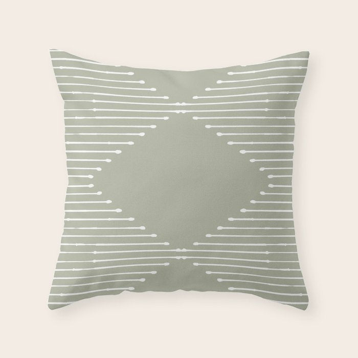 Geo (Linen Sage) Throw Pillow Gallery Image 6